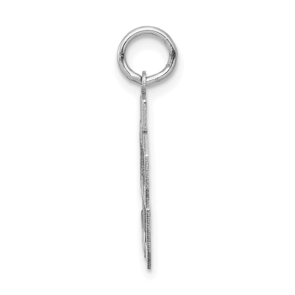 14K Weißgold kleiner satinierter Charm „Zahl 58“