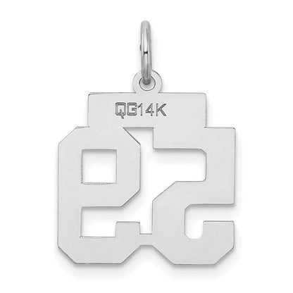 14K Weißgold Kleiner Charm mit Satinfinish „Zahl 59“