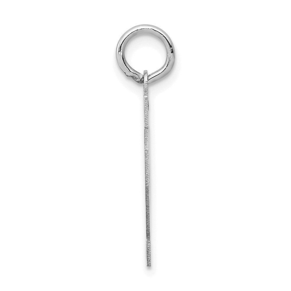 14K Weißgold kleiner satinierter Charm „Zahl 62“