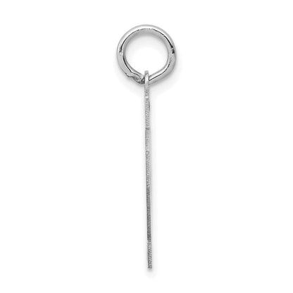 14K Weißgold kleiner satinierter Charm „Zahl 62“