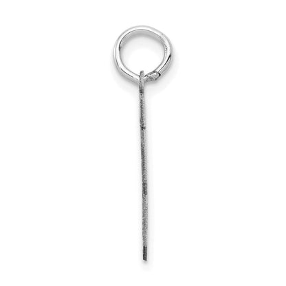 14K Weißgold Kleiner Satin-Charm „Zahl 63“