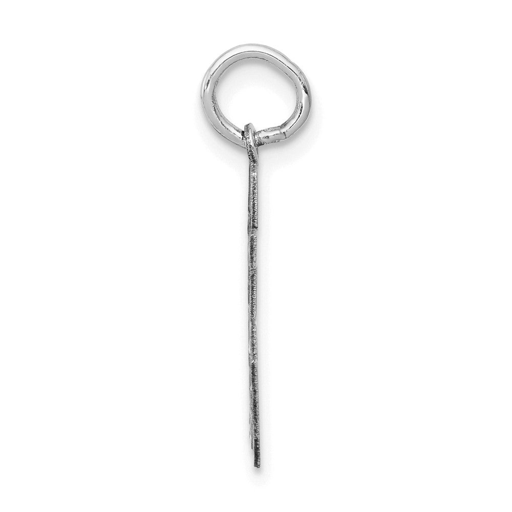 14k Weißgold Kleiner Satin-Charm „Zahl 65“