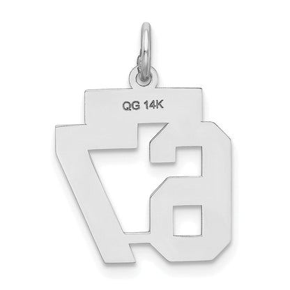 14K Weißgold Kleiner Satin-Charm „Nummer 67“