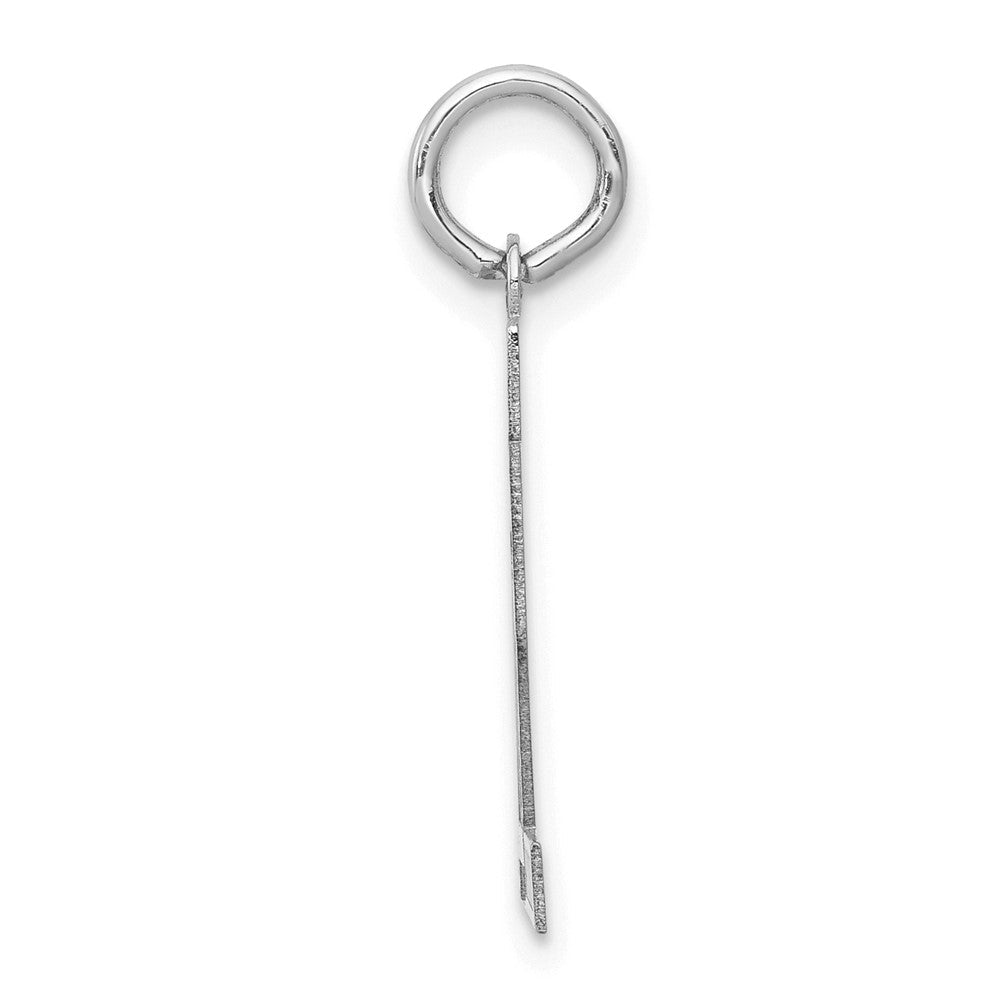 14K Weißgold kleiner satinierter Charm „Zahl 72“