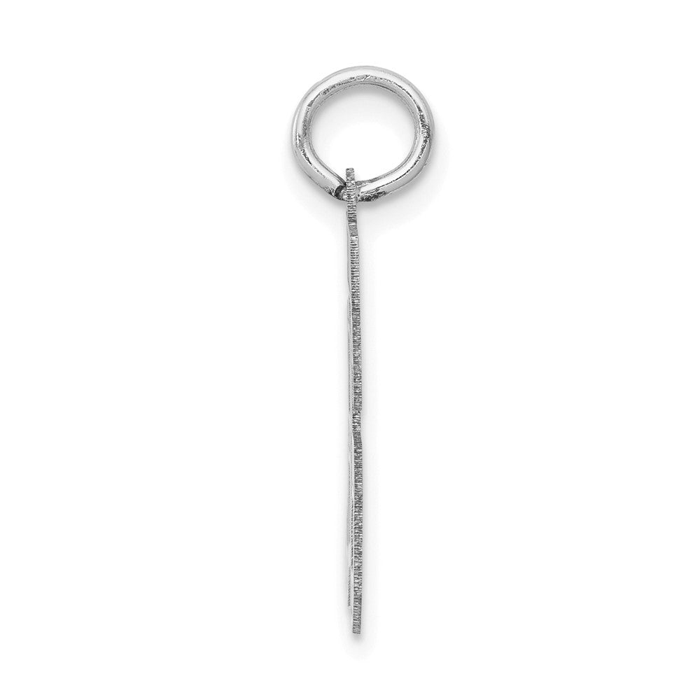 14K Weißgold Kleiner Satin-Charm Nummer 86