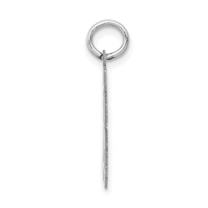 14K Weißgold Kleiner Satin-Charm Nummer 86
