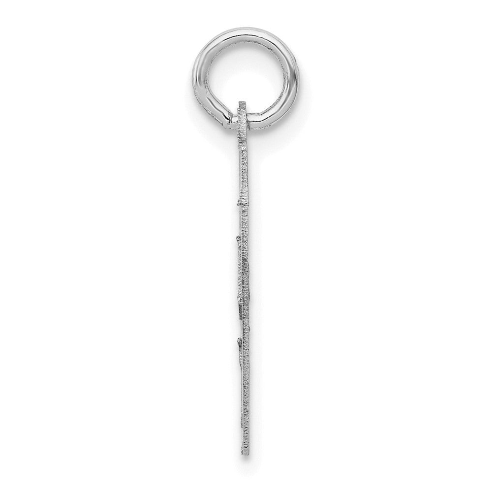 14K Weißgold kleiner satinierter Charm „Nummer 87“