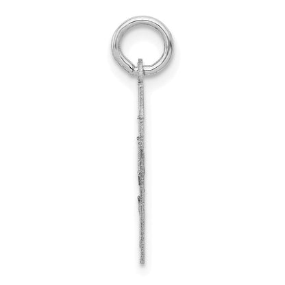 14K Weißgold kleiner satinierter Charm „Nummer 87“