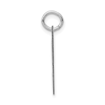 14 Karat Weißgold Kleiner Satin-Charm „Zahl 96“