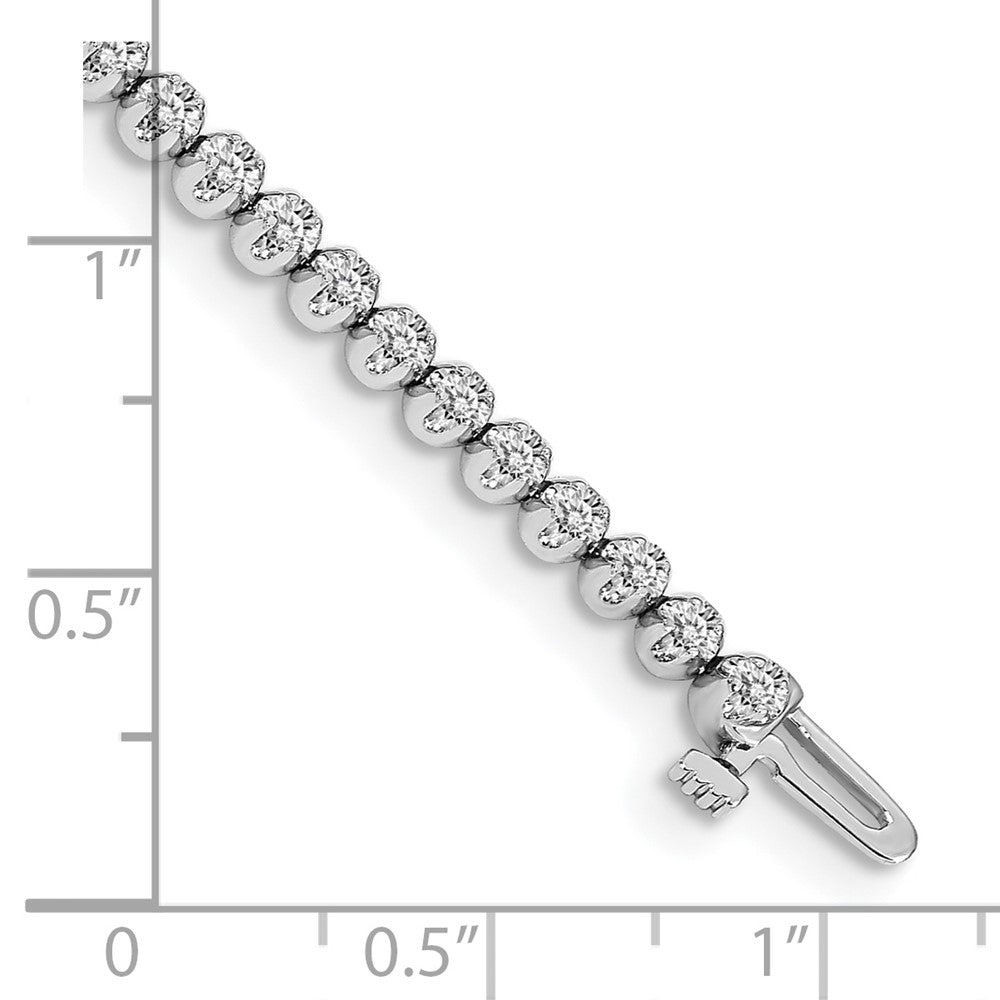 14K Weißgold Komplett 1 Karat Rund A Diamant 4 Krappen 7 Zoll Tennis Armband