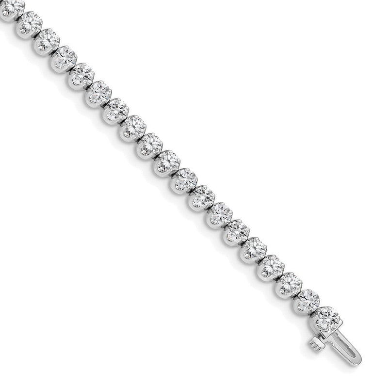 14K Weißgold Komplett 3.8 Karat Rund A Diamant 4 Krappen 7 Zoll Tennis Armband