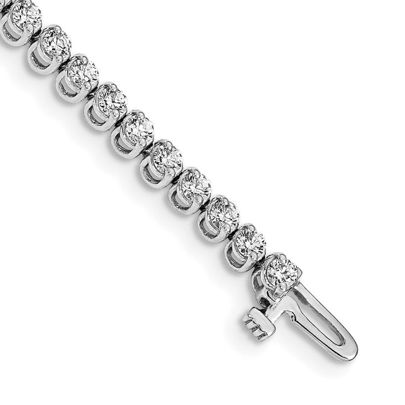 14K Weißgold Komplett 2.9 Karat Rund Vs Diamant 2 Krappen 7 Zoll Tennis Armband