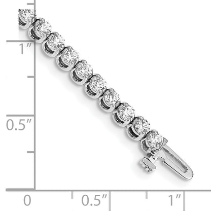 14K Weißgold Komplett 4.18 Karat Rund A Diamant 2 Krappen 7 Zoll Tennis Armband