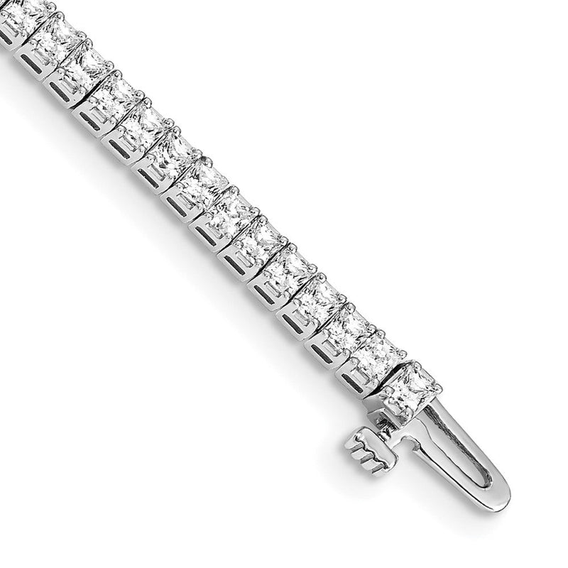 14K Weißgold Komplett 4 Karat Princess Aa Diamant Krappen 7 Zoll Tennis Armband