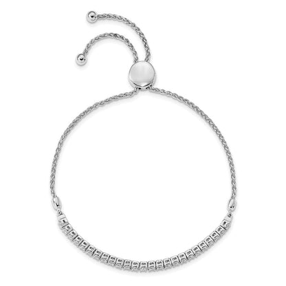 14K Weißgold Poliert Komplett 1 Karat Aaa Diamant Verstellbar Armband