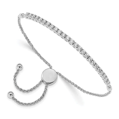 14K Weißgold Poliert Komplett 1 Karat A Diamant Verstellbar Armband