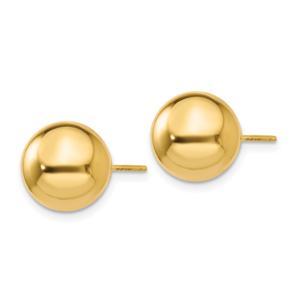 14K Gelbgold Poliert 10mm Kugel Ohrstecker