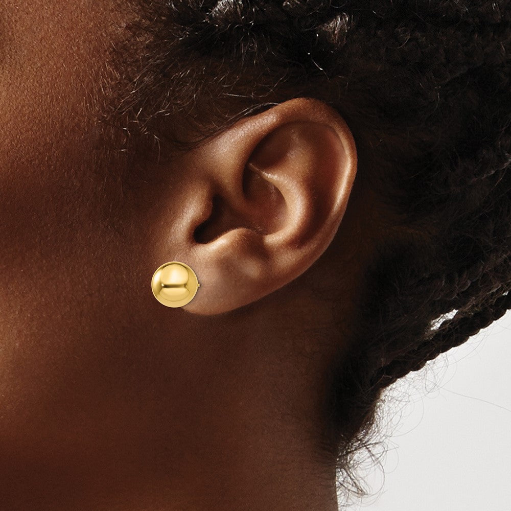 14K Gelbgold Poliert 10mm Kugel Ohrstecker