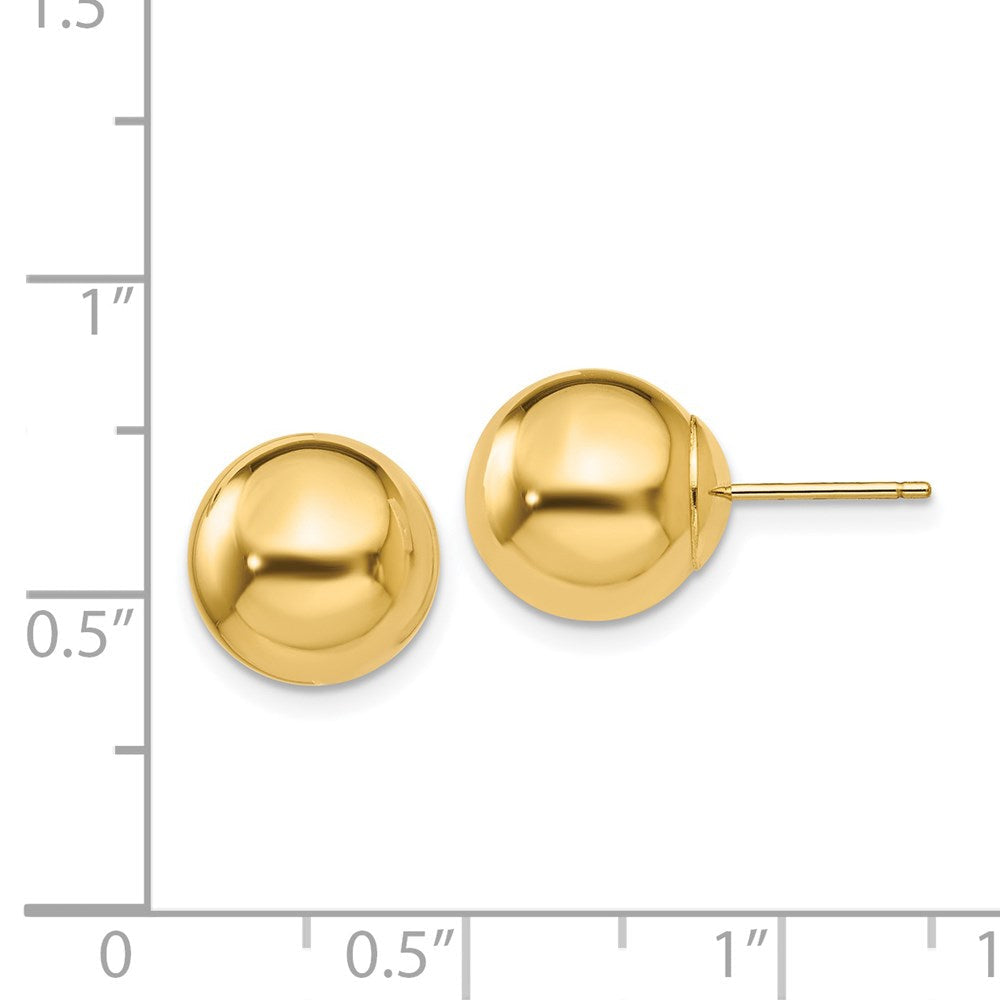 14K Gelbgold Poliert 10mm Kugel Ohrstecker
