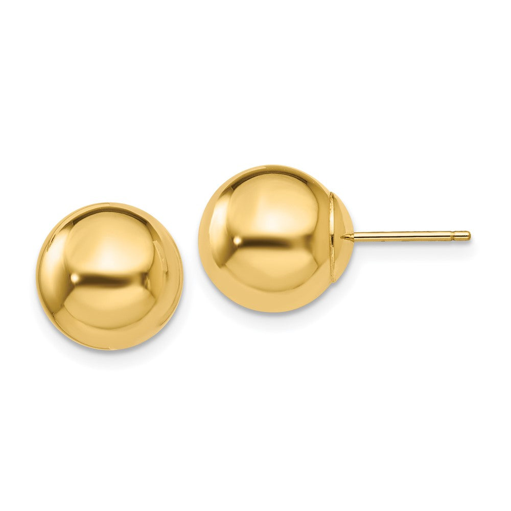 14K Gelbgold Poliert 10mm Kugel Ohrstecker