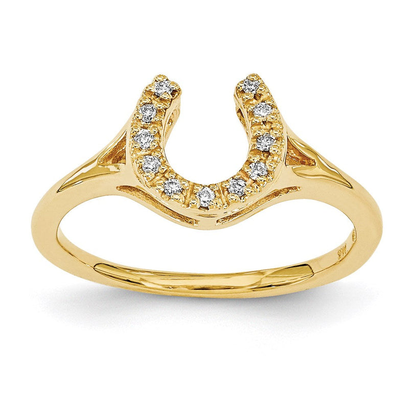14K Gelbgold VS natürlicher Diamant Hufeisen-Ring
