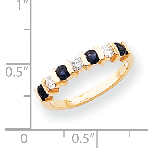 14K Gelbgold 2.75mm Saphir Aaa Diamant Jahrestag Ring