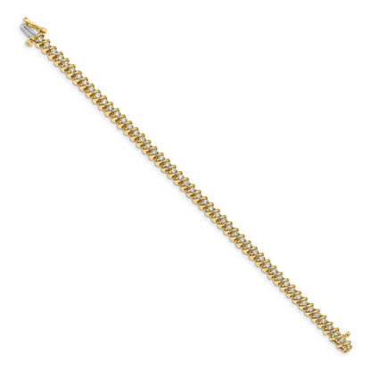 14K Gelbgold 2 Ct. Im Labor Gezüchtet Diamant Vs/si+ G+ Roind Tennis Armband
