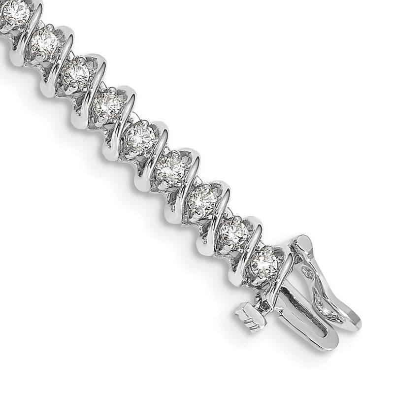 14K Weißgold Komplett 2.25 Karat Rund Aa Diamant Fantasie Spirale 7 Zoll Tennis Armband