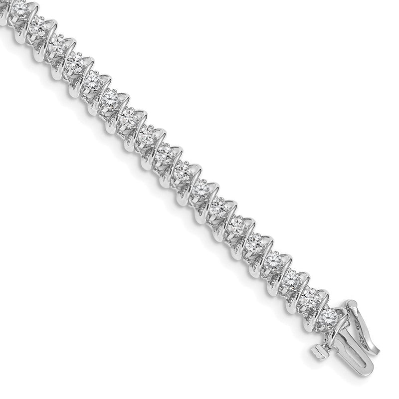 14K Weißgold Komplett 3.31 Karat Rund Aaa Diamant Fantasie Spirale 7 Zoll Tennis Armband