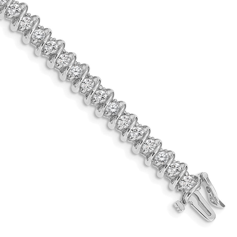 14K Weißgold Komplett 3.72 Karat Rund Aa Diamant Fantasie Spirale 7 Zoll Tennis Armband