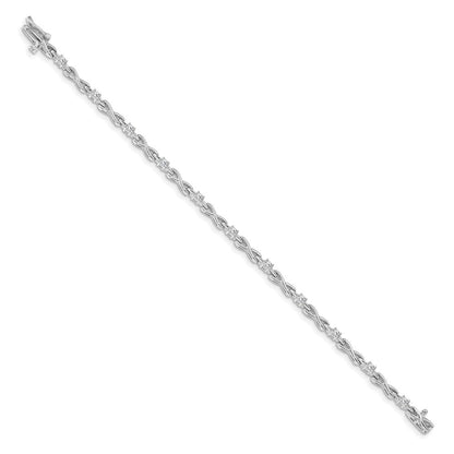 14K Weißgold Komplett 1/2 Karat Rund Vs Diamant 4 Krappen X Design 7 Zoll Tennis Armband