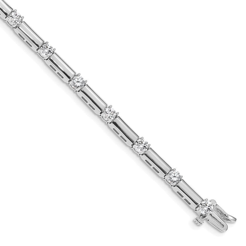 14K Weißgold Komplett 2.8 Karat Rund Aaa Diamant Stab Glieder 7 Zoll Tennis Armband