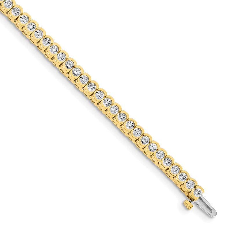 14K Gelbgold Komplett 3.5 Karat Rund Aaa Diamant Halb Zargenfassung 7 Zoll Tennis Armband