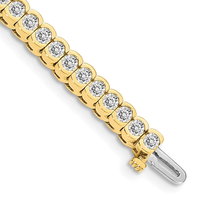 14K Gelbgold 5 1/2 Ct. Im Labor Gezüchtet Diamant Vs/si+ G+ Rund Tennis Armband