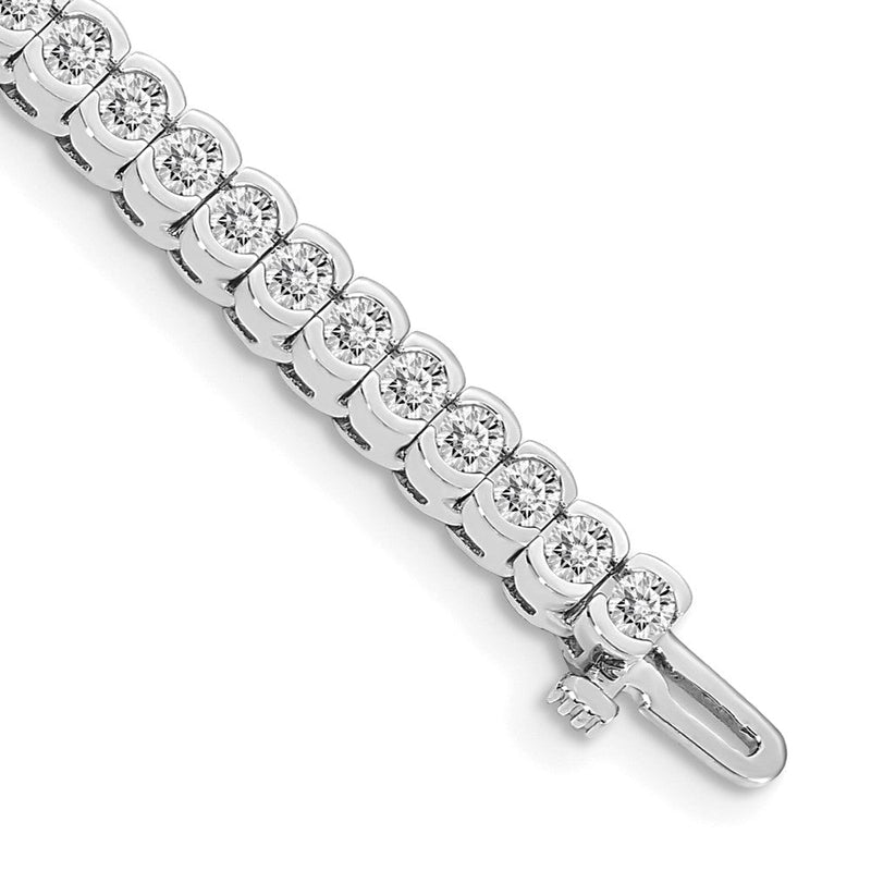 14K Weißgold 5 1/2 Ct. Im Labor Gezüchtet Diamant Vs/si+ G+ Rund Tennis Armband