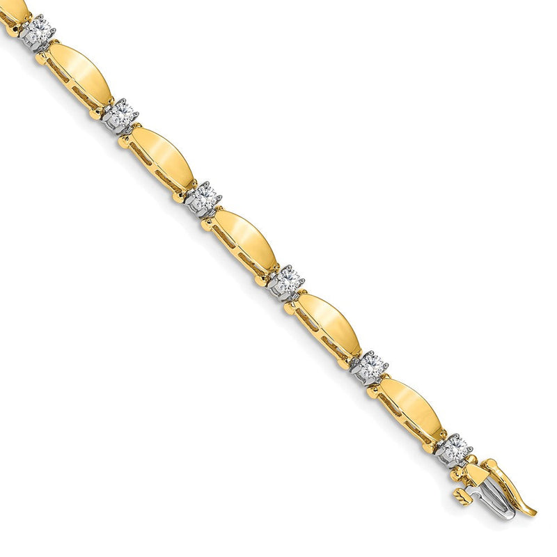 14K Gelbgold Im Labor Gezüchtet Diamant Vs/si Fgh Tennis Armband