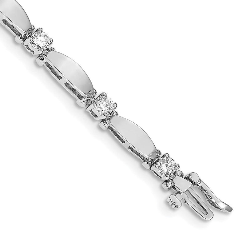 14K Weißgold Komplett 1.87 Karat Rund Aa Diamant Gebogen Stab Glieder 7 Zoll Tennis Armband