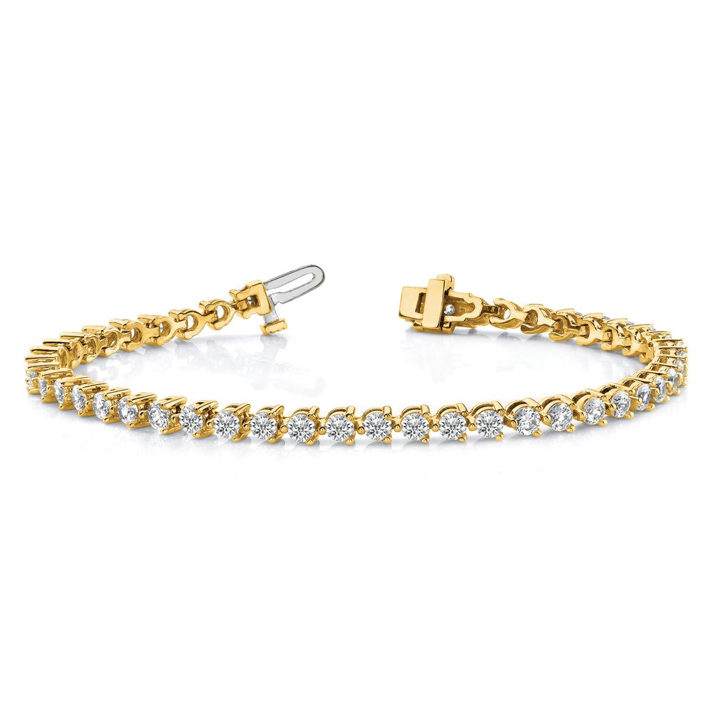 14K Gelbgold True Origin 2 3/8 Karat Im Labor Gezüchtet Diamant Vs D E F Tennis Armband