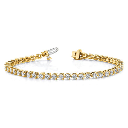 14K Gelbgold True Origin 2 3/8 Karat Im Labor Gezüchtet Diamant Vs D E F Tennis Armband
