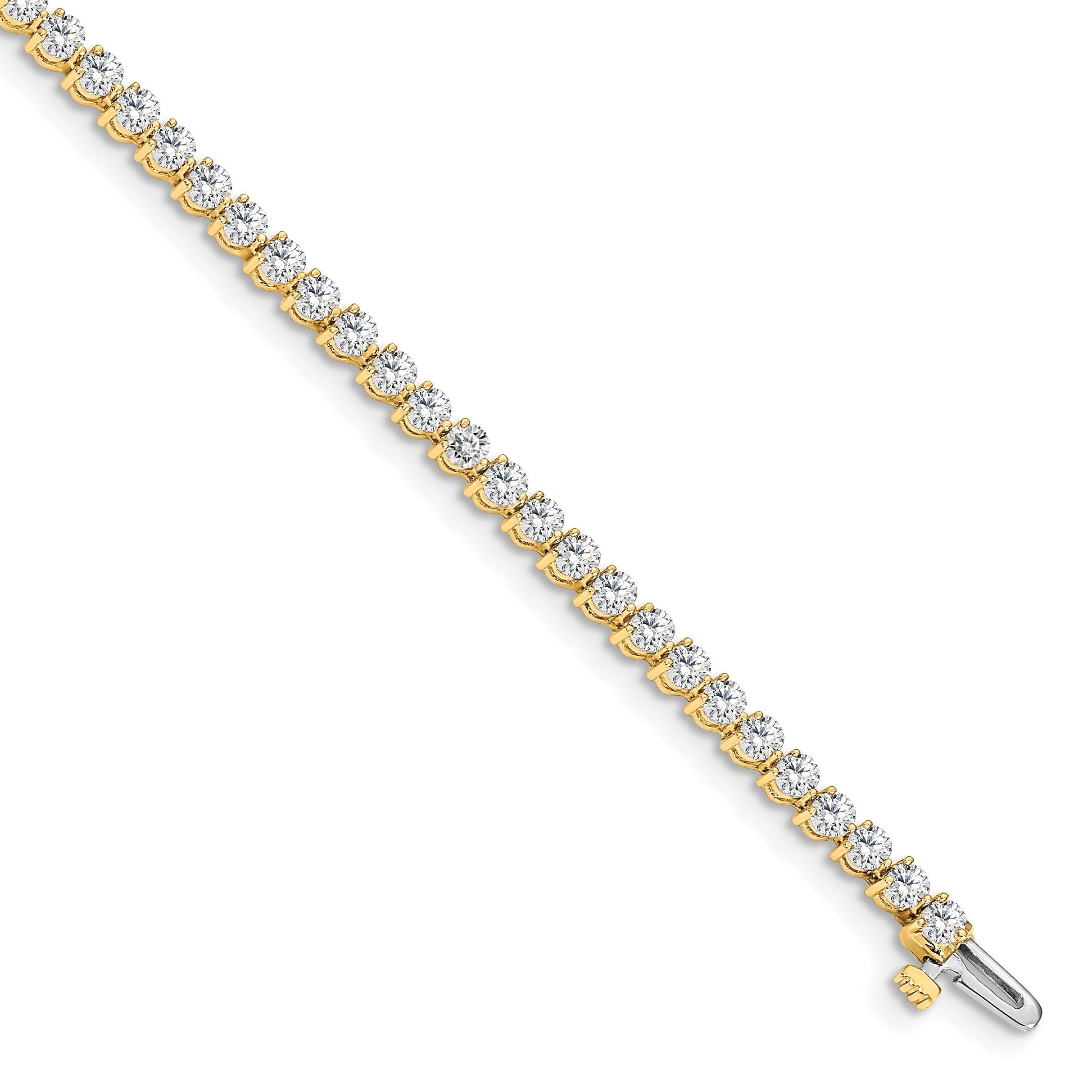 14K Gelbgold True Origin 2 3/8 Karat Im Labor Gezüchtet Diamant Vs D E F Tennis Armband