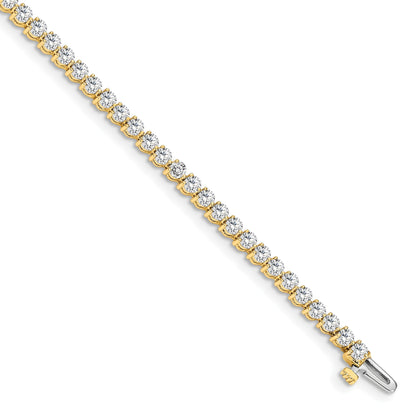14K Gelbgold True Origin 2 3/8 Karat Im Labor Gezüchtet Diamant Vs D E F Tennis Armband