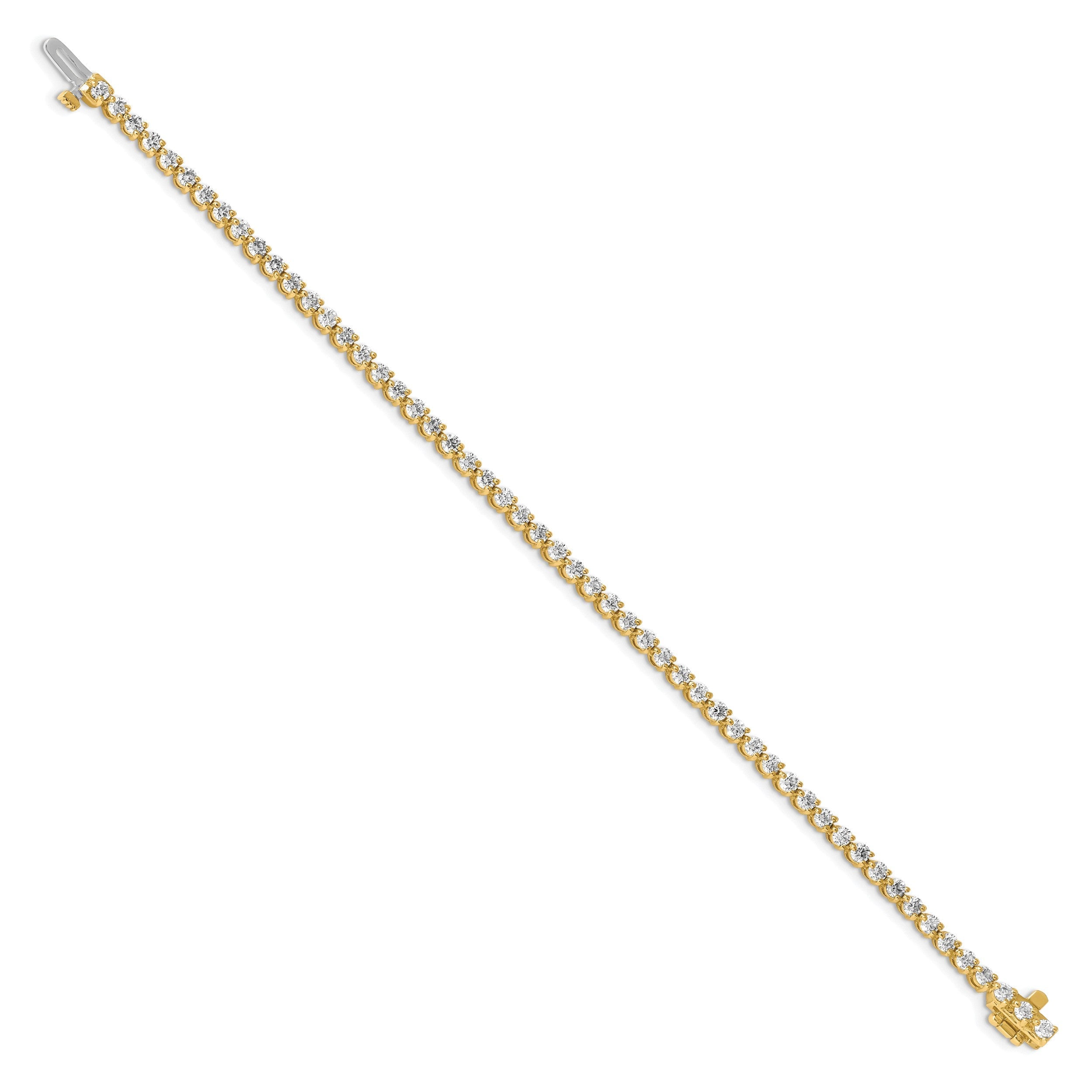 14K Gelbgold True Origin 2 3/4 Karat Im Labor Gezüchtet Diamant Vs D E F Tennis Armband
