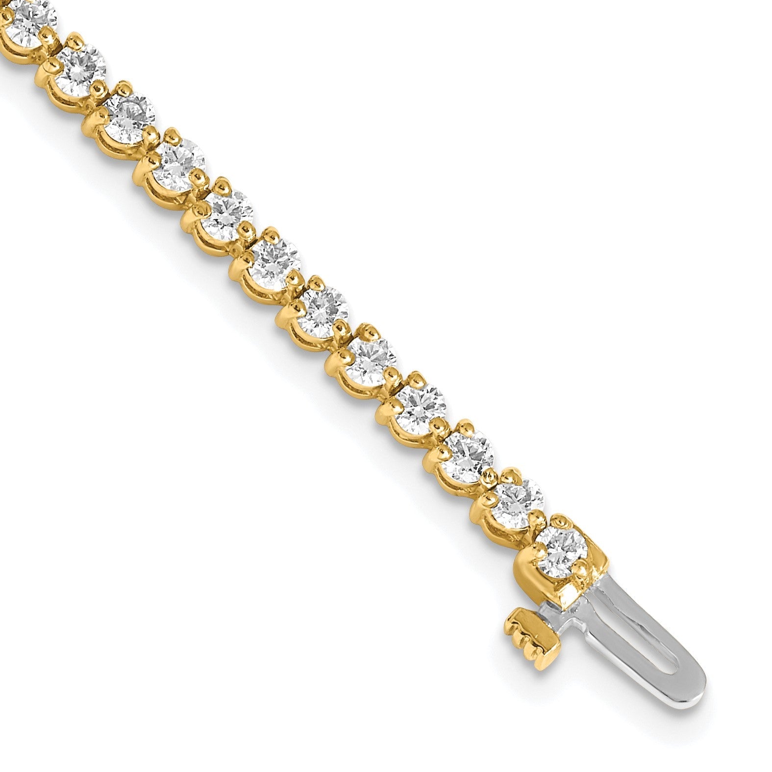 14K Gelbgold True Origin 2 3/4 Karat Im Labor Gezüchtet Diamant Vs D E F Tennis Armband