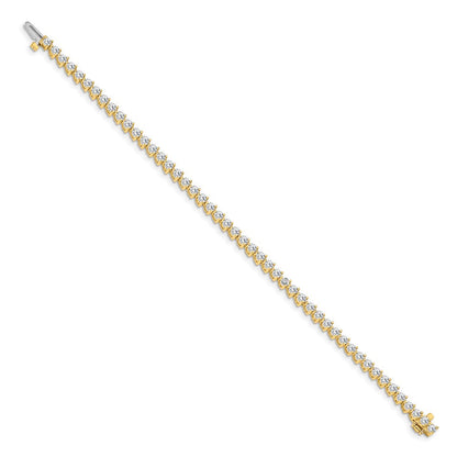 14K Gelbgold True Origin 4 1/3 Karat Im Labor Gezüchtet Diamant Vs D E F Tennis Armband