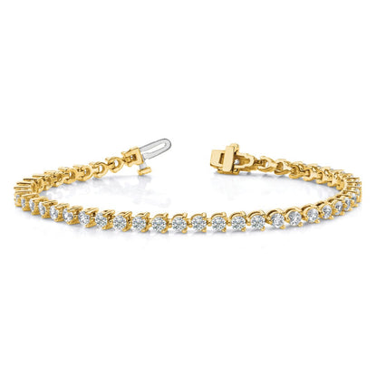 14K Gelbgold True Origin 4 1/3 Karat Im Labor Gezüchtet Diamant Vs D E F Tennis Armband