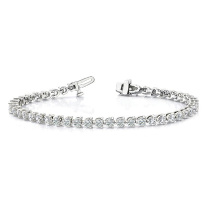 14K Weißgold True Origin 4 1/3 Karat Im Labor Gezüchtet Diamant Vs D E F Tennis Armband