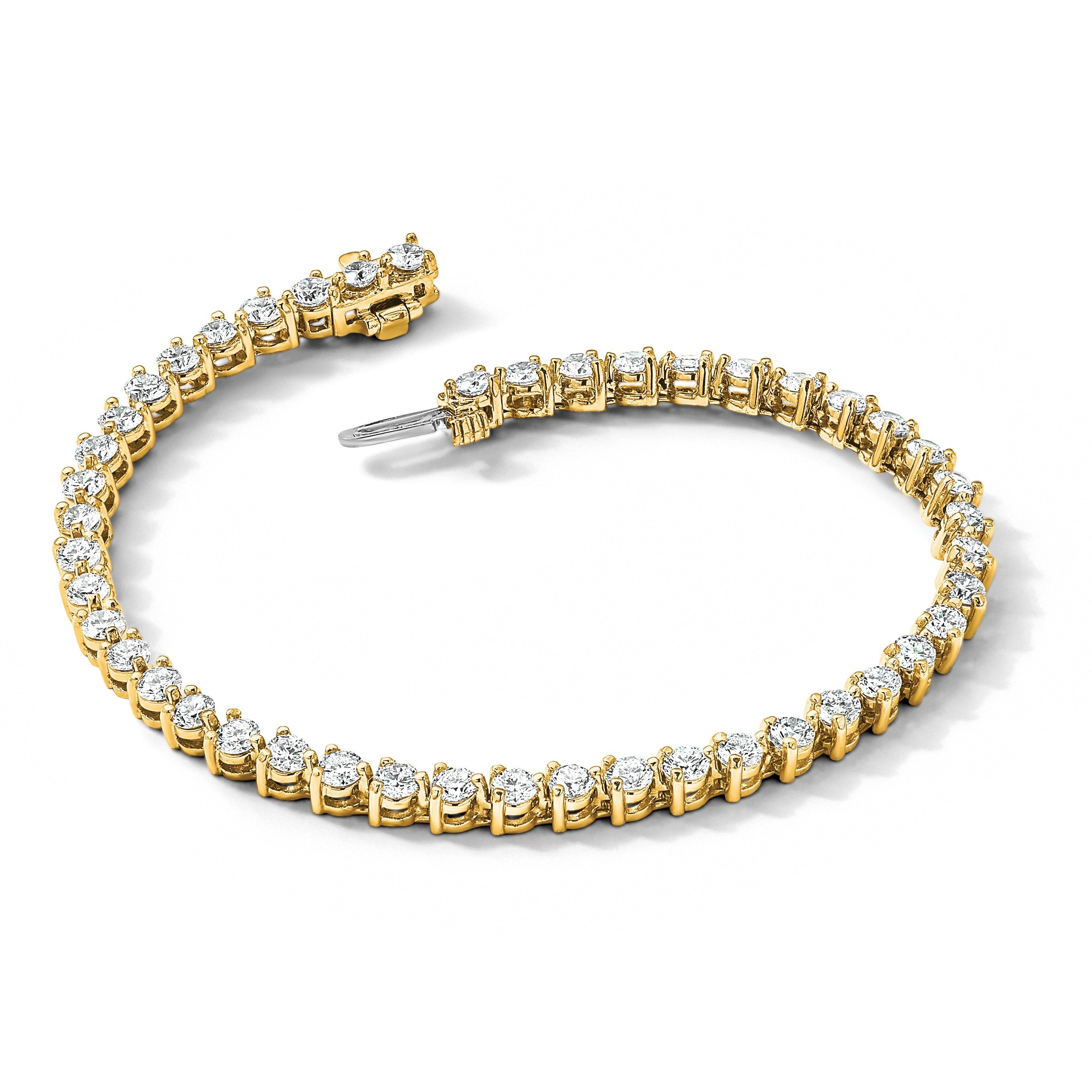 14K Gelbgold True Origin 4 3/4 Karat Im Labor Gezüchtet Diamant Vs D E F Tennis Armband