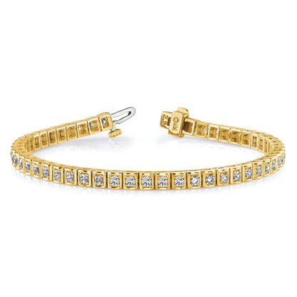 14K Gelbgold Im Labor Gezüchtet Diamant Vs/si Fgh Tennis Armband