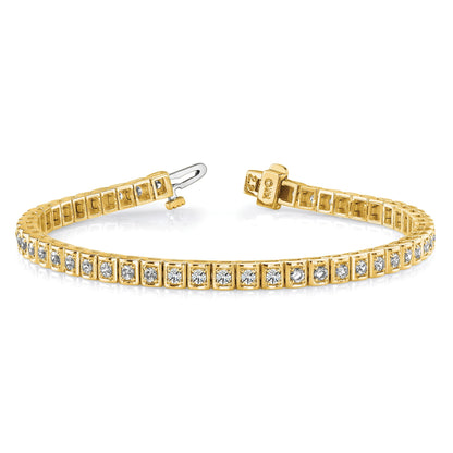 14K Gelbgold Im Labor Gezüchtet Diamant Vs/si Fgh Tennis Armband