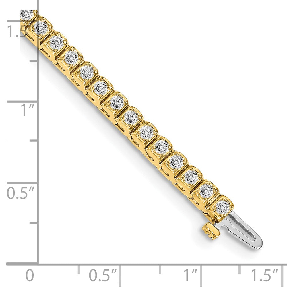 14K Gelbgold Im Labor Gezüchtet Diamant Vs/si Fgh Tennis Armband
